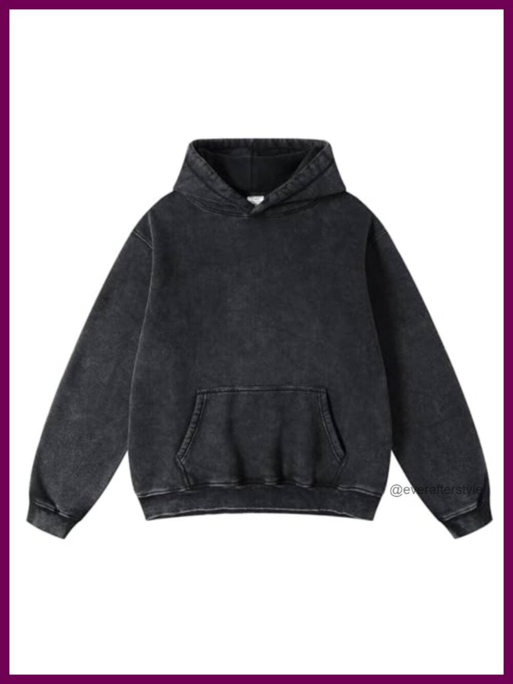 Acid Wash Oversized Hoodie Heavyweight Fleece Pullover Sweatshirt